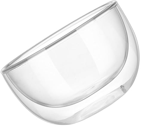 IMIKEYA 1 Pc Bol En Verre Double Dessert Bol De Service Bols Pour Pates Bol Coupes à Dessert En Verre Soupe Bol à Céréales Yogourt Bol Miniature Verre à Haute Teneur En Borosilicate Sel