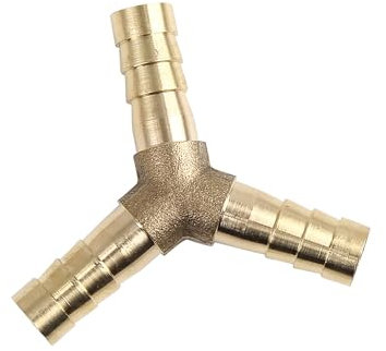 A ABSOPRO Raccord en Laiton en Forme de Y pour Tuyau d'air, d'eau, de gaz et d'huile de 8mm de Couleur dorée