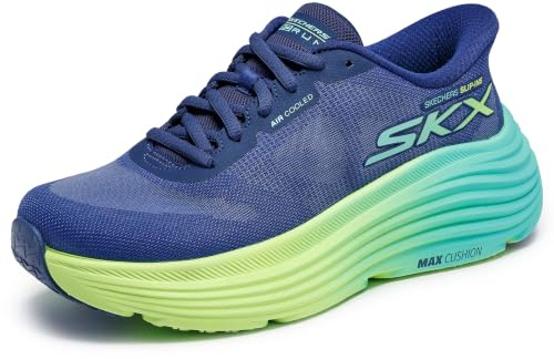 Skechers Max Cushioning Endeavour Hallandale, damsneakers, Navy Textile Lime Trim, 40 EU