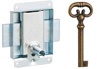 THIRARD - Serrure de meuble en applique pour porte d'ameublement, axe 25mm, 50x60mm, zingué, 1 clé