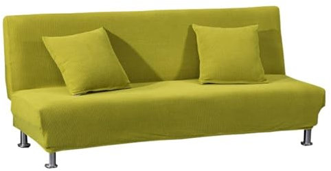 WWQQKJ Meigeh Sofabezug ohne Armlehnen, 1-Sitzer, elastischer Sofabezug, Clic Clac, ohne Armlehnen, Bezug for Schlafsofa, Clic Clac, bedruckt(Foglia Gialla,155-185 * 90-120 cm)