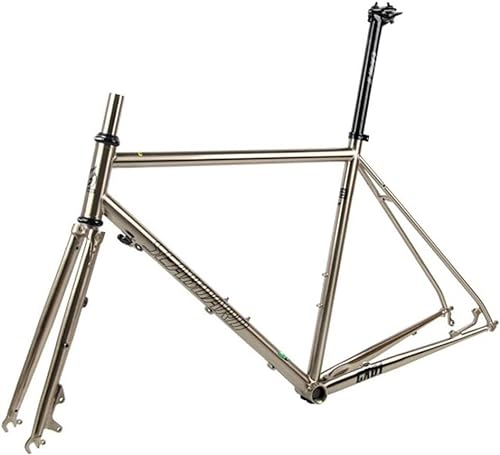 LPBSKHJW 700c Rennrad-Rahmenset 44/47/50/53/56 cm Cr-Mo-Stahl-Straßen-Cyclocross-Rahmen mit Carbon-Gabel, QR 100/135 mm Scheibenbremsrahmen