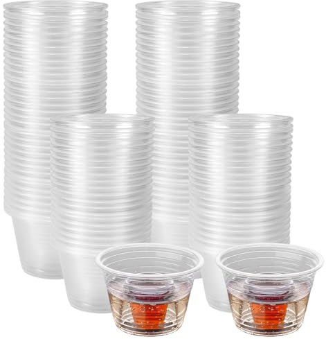 KITERI Jager Bomb Shot Glasses, 100 Pack Plastic Bomb Shot Cups Reusable Plastic Cups Clear Bomb Shot Cups 25ml Shot with 160ml Chaser Bomb Shot Glasses for Layered Shots