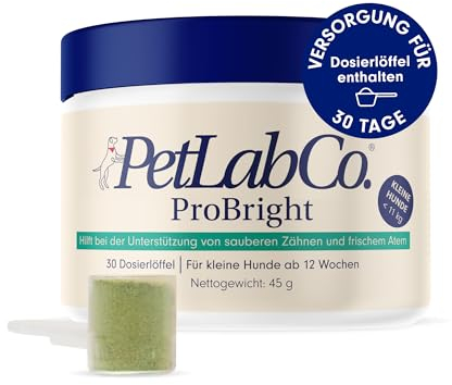 PetLab Co. ProBright Zahnpulver - Zahnpflege für Ihren Hund - Zahnreinigung ohne Zahnbürste - Gegen Zahnstein und Mundgeruch - Entwickelt für Klein Hunde