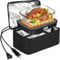Somsiwey Forno Portatile, Scaldavivande per Ufficio Domestico 12V/24V/110-120V, Mini Microonde Personale da 80W, Lunch Box Riscaldato Elettrico per Hotel da Viaggio, Camion