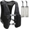 Lauf-Trinkweste für Damen und Herren. Reflektierend, 8 Taschen, schnell trocknend, 1.5L, Verstellbarer Rucksack für Läufe, Radfahren, Trails, Marathons (Black mit 2X 500ml Soft Flasks)