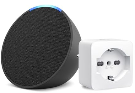 Echo Pop | Antracite + TP-Link Tapo Presa intelligente, compatibile con Alexa - Kit di base per Casa Intelligente