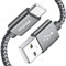 CLEEFUN USB-C to USB-A 2.0 Fast Car Charger Cable 1M, 3A Type C Fast Charging Nylon Braided Lead for iPhone 16 16e 15 Plus Pro Max, iPad, Galaxy S/A, Tablets, Laptops, Wall Chargers - 3.3ft/Gray