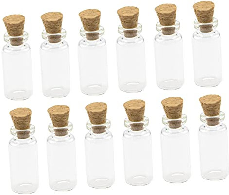 Alipis 100stücke Transparent Kleine Glasfläschchen Korken Mini Korkflaschen Zum Basteln Flaschenpost Diy Schmuck Anhänger Für Parfüm Öl Aufbewahrung