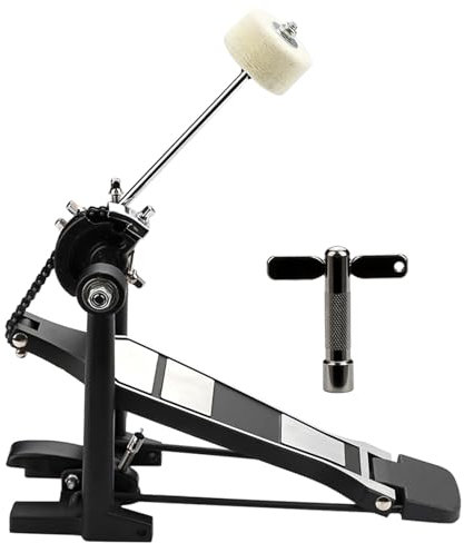 YUPEIUKLI Einzelne Bassdrum-Pedal-Kicks Drum-Pedale mit Hammer Verstellbare Beater Head-Pedale Drum-Instrument-Zubehör Enduring