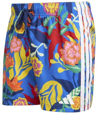 adidas Herren Mexicana Florals 3 Stripes Swim 5 Inch Swimwear, Glory Blue/White, M