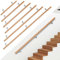 Ikodm Buche Holz Handlauf Treppengeländer 200cm Ø 42mm Geländer für Treppe Treppe Wandhandlauf Wand Treppe seitliche Montage, Inklusive Wandhalterungen, Montagematerial