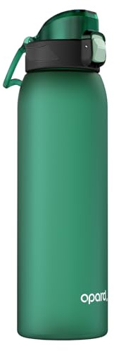 Opard Zip 1000ml Plastic Water Bottle Dishwasher Safe, Leakproof Flip-Top Lid, BPA Free Tritan, Wide Mouth Reusable Sports Water Bottle for Gym Hiking Commuting Outdoor Travel and School
