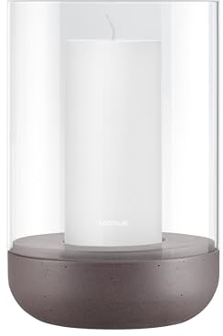 blomus Windlicht -Calma- | Farbe Cedar Wood | Größe L | (exkl. Kerze) | Aus Polyresin und Glas; Für stimmungsvolles Kerzenlicht; Ø 15 x H 22,6 cm