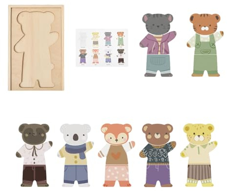 Verkleiden Puzzle Tierdesign, Dresspuppe, Pädagogisches Holzpuzzle Match Und Sortieren Für Kinder Mädchen Reise Schulgeburtstag Vorschulspiel Fantasy-Spiel