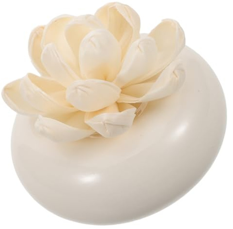 ULTECHNOVO Passive Duftstein Diffuser Weiß Lotusblüte Aromatherapie Duftspender für Büro Zuhause Auto und Bad Stilvolles Stromfreies Aroma Papierblumen Ornament zur Luftauffrischung
