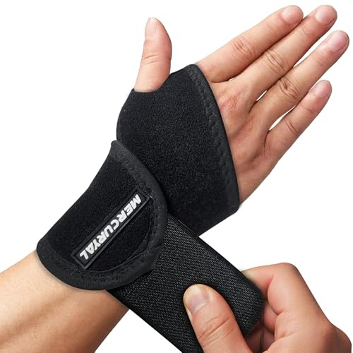 MERCURYAL Muñequera para Tendinitis - Muñequera Tunel Carpiano - 1 Par de Muñequeras Ajustables, Soporte de Muñeca Abierta Deportivo para Esguince y Dolor, Hombre y Mujer