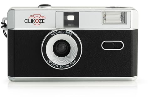 Fotocamera a pellicola da 35 mm - Fotocamera ricaricabile a mezza cornice riutilizzabile - Nero