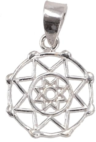 Ethno Silberanhänger, geometrischer Stern aus Sterlingsilber, Stern | Handgefertigter Anhänger, symbolisiert Hoffnung und Schutz, Gewicht: 1,5 g