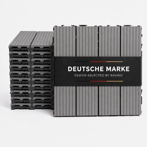 Ravino TerraKlick WPC Klickfliesen Anthrazit | 11 Stück 30x30cm, 1m²