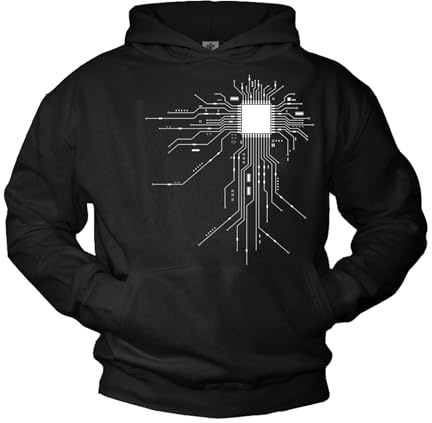 MAKAYA Cooler Geek Pullover mit Kapuze CPU Schwarz