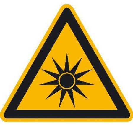 Indigos UG - Aufkleber - Warnung vor optischer Strahlung Warnschild - 10cm