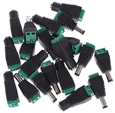 VORCOOL 10 paia 2.1 * 5.5 mm maschio e femmina DC alimentazione presa Jack adattatori connettori telecamera CCTV Strip LED luci