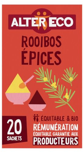ALTER ECO - Infusion Rooibos Épices - Bio & Équitable - Lot 6 x 20 sachets | Sans théine - Commerce Equitable