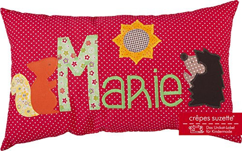 crepes suzette Namenskissen, Geschenk Arche Noah, Kissen mit Wunschnamen, Taufgeschenk Geburtsgeschenk, Babykissen, Geschenk Taufe Mädchen, Geschenk Eichhörnchen