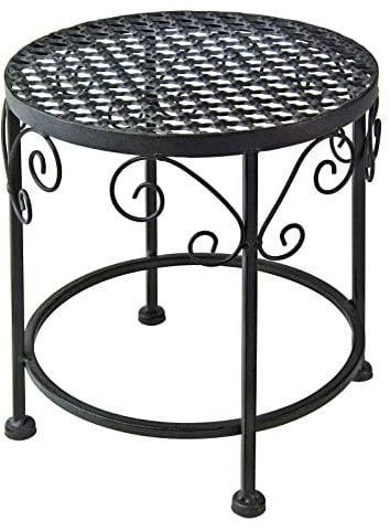 Edelman Provence Garten Pflanzentisch Blumentisch Metalltisch Pflanztisch ØxH: 25x27 cm