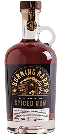 Burning Barn Rum - Spiced Rum - 70cl - 40% ABV - Notes Of Coconut, Vanilla, Molasses - Free From Artificial Flavouring - Enhance Your Drinks Cabinet - The Perfect Present
