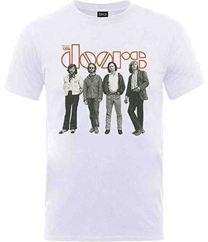Rockoff Trade Men's The Doors Band T-Shirt, White, X-Large
