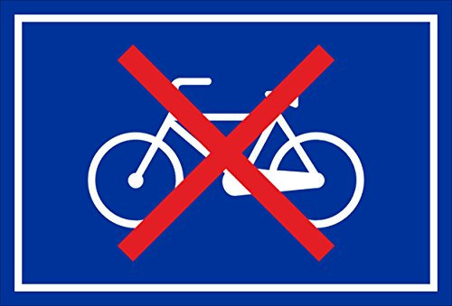 Melis-Folienwerkstatt Cartello – biciclette vietate – 15 x 10 cm | fori | 3 mm composito di alluminio – S00050-050-F – 20 varianti