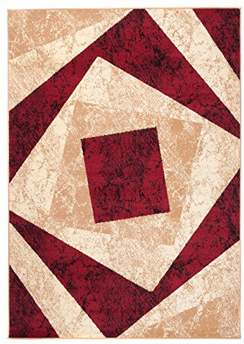 Carpeto Modern Teppich Beige 200 x 300 cm Geometrische Muster Kurzflor Monaco Kollektion