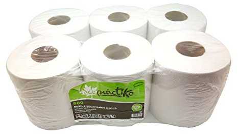 limpiezabarata Bobina de papel ECOLÓGICO doble capa. Pack de 6 bobinas.