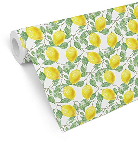 Mustertapete Water Colour Lemons Zitronen Zitrusfrüchte Küche gelb Tapete 1008 m x 048