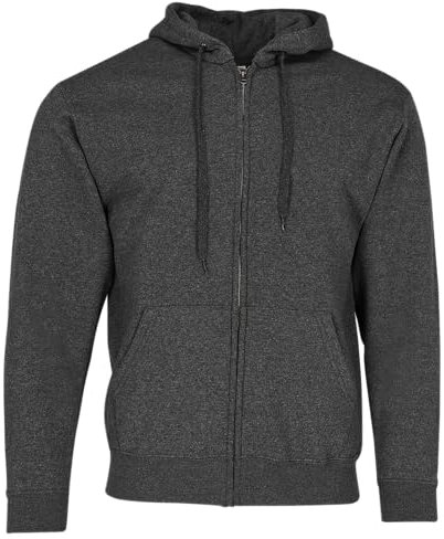 Fruit of the Loom Classic Hooded Sweat Jacket, Größe:M, Farbe:dunkelgrau meliert