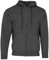 Fruit of the Loom Classic Hooded Sweat Jacket, Größe:M, Farbe:dunkelgrau meliert