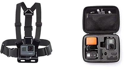 Amazon Basics - Medium GoPro Carrying Case + Chest Mount Harness