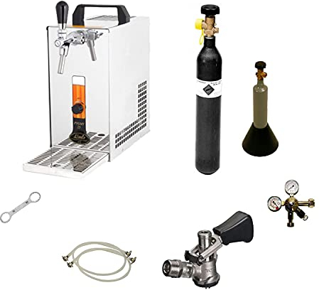 Bierkühler mobile Bierzapfanlage 25 Liter/h KOMPLETTSET - KEG Korb - CO2 0,5 kg