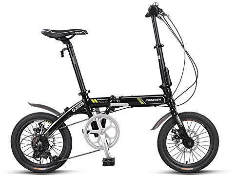MTTKTTBD Tragbar Faltrad, 16 Zoll Lightweight Klapprad,Unisex Klappfahrrad mit Quick-Fold-System,Vorne Hinten Kotflügel,First-Class Folding City Bike für Stadtreiten und Pendeln