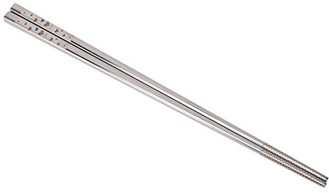 1 Paire de Baguettes en Acier Inoxydable, Baguettes à Motif de Gravure Réutilisables, Antidérapantes, Lavables au Lave-vaisselle, Cadeaux de Couverts de Vaisselle de Gadget de Cuisine(Cœurs)