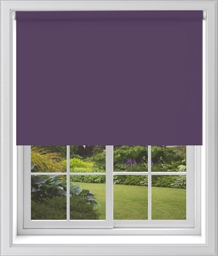 Caecus Aubergine Blackout Roller Blinds Made To Measure Window Blinds Easy Fit Child Safe Thermal Properties Home Office Fitting Included Up To 240cm Width x Up To 160cm Drop