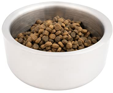 Our Pets Double Wall Stainless Steel Pet Bowls for Food and Water and All Dog Breeds | Outdoor Dog Water Bowl for Cold Water and Cooling Your Dog Down [Holds 1 Quart / 32 oz]