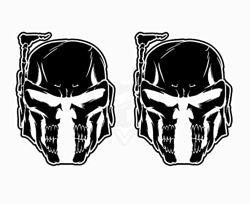 Artstickers 2 Stück, Mandalorian-Aufkleber, Mandalorian-Kopf, Dekoration, Aufkleber für Auto, Aufkleber, Motorrad-Aufkleber, Schwarz, 13,5 x 10 cm
