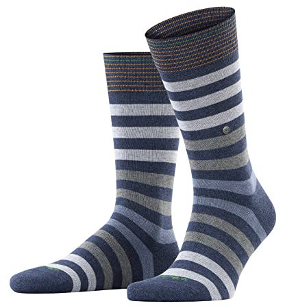 Burlington Herren Socken Blackpool M So Baumwolle gemustert 1 Paar, Blau Dark Blue Melange 6688, 40-46