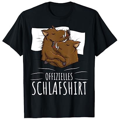 Offizielles Schlafshirt Wildschwein Keiler Jäger T-Shirt