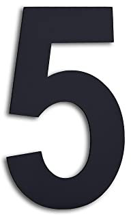 EVI | Numero adesivo per case in acciaio inox laccato nero | n. 5 | 160x94mm | Per pareti, facciate, portali o porte | Per esterno e interno | Mod.0660160-5