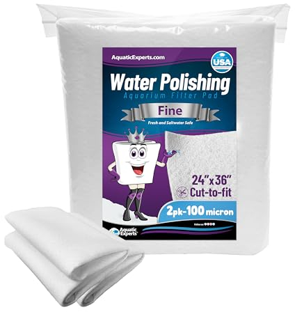 Aquatic Experts Aquarium-Polierfilter-Pad, Wasserpolierpad für Aquariumfilter, Filterwatte für Aquariumfilter, (100 Mikron, 61 x 91,4 cm, 2 Stück)
