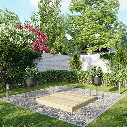 Powersheds High Grade Premium Wooden Decking Kit made from Timber Wood with No Hand Rails, Easy Installation, Weather Resistance and Anti-Rot Protection